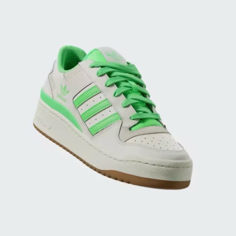 ADIDAS FORUM BOLD STRIPES SHOES White and Green Sneakers size 7 1/2 - Picture 2 of 9